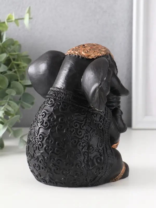 Фигура «Слон индийский большой», 14×12×12 см, чёрная