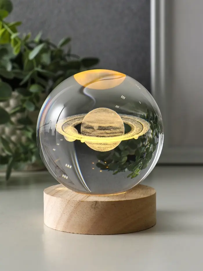 Сувенир стекло подсветка "Солнечная система" d=8 см подставка дерево, USB 8х8х9,5 см Сувенир стекло подсветка "Солнечная система" d=8 см подставка дерево, USB 8х8х9,5 см
