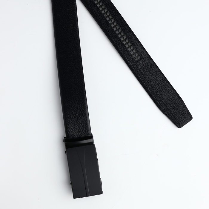 Ремень мужской, ширина 3,5 см, пряжка автомат, цвет чёрный