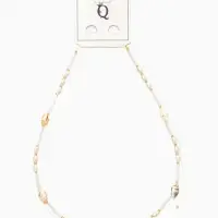 Чокер "Морской мир" ракушка, жемчуг, цвет белый в золоте