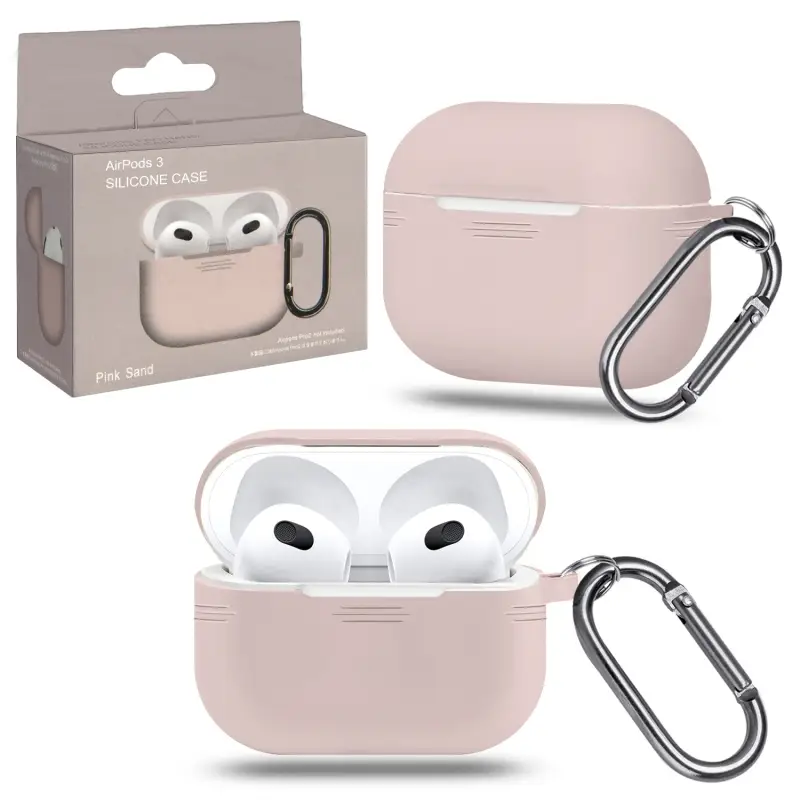 Чехол для AirPods 3 с карабином №2 Pink Sand