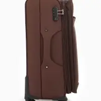 Чемодан на колёсах TEXTURA, кодовый замок, с увеличением, 42&times;26&times;68 см, 24", коричневый