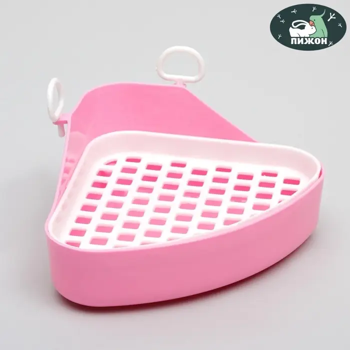 Туалет для кроликов и хорьков, 18.5&times;18 см, угловой, пластик, цвет МИКС