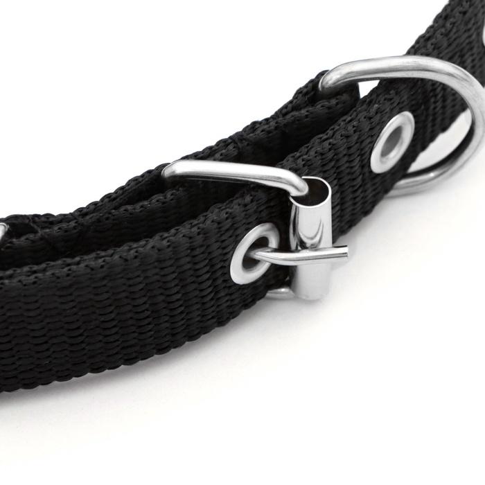 Ошейник Ошейник "Комфорт" комбинированный (полиэстер, искусственная кожа), 45 х 2 см, ОШ 33-39 см, чёрный 60