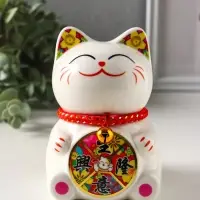 Копилка для денег керамика &laquo;Манэки-нэко с колесом счастья&raquo;, 8&times;8.5&times;12 см, МИКС