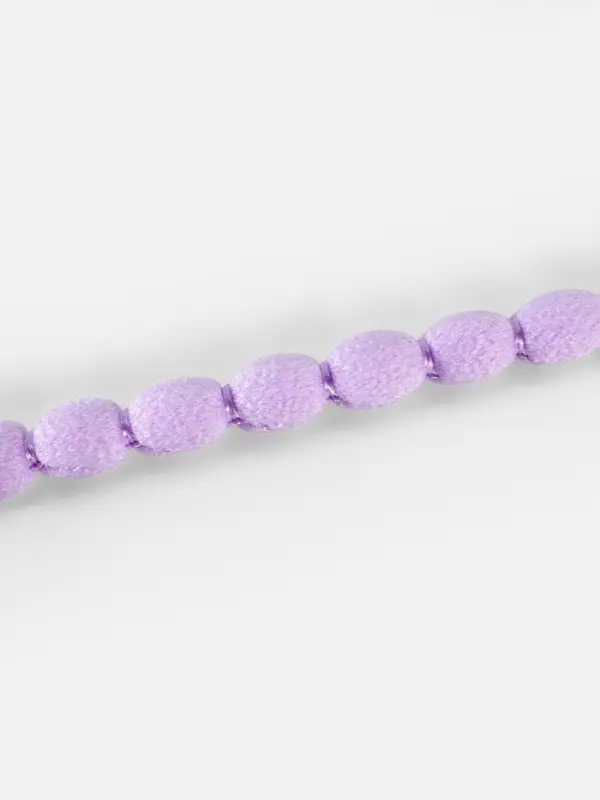 Тесьма декоративная с помпонами, 10 мм, 9.1&plusmn;0.5 м, сиреневая