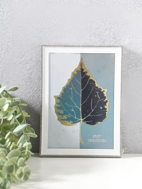 Фоторамка пластик 13х18 см "Современная классика" серый и белый 19х13,8х1,5 см