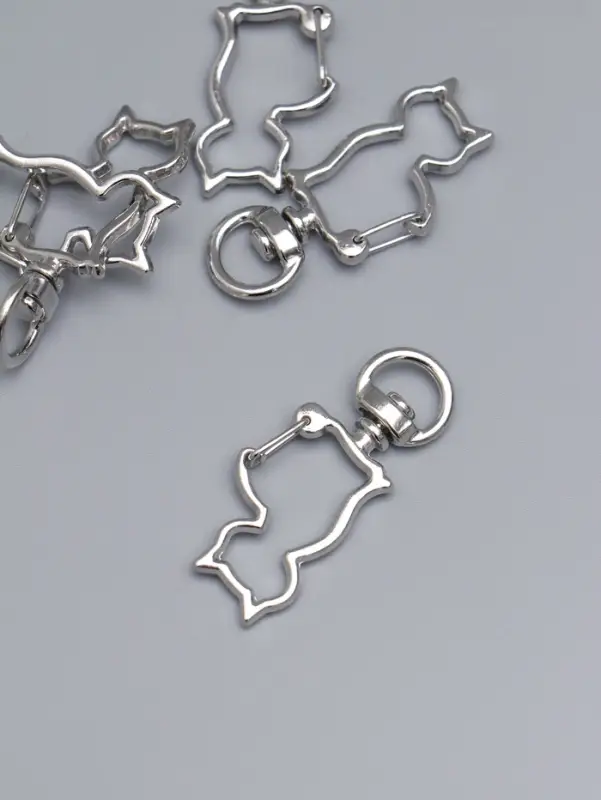 Карабин металлический &laquo;Кошка&raquo;, 42&times;17 мм / 8&times;2.2 мм, 5 шт., металл под серебро