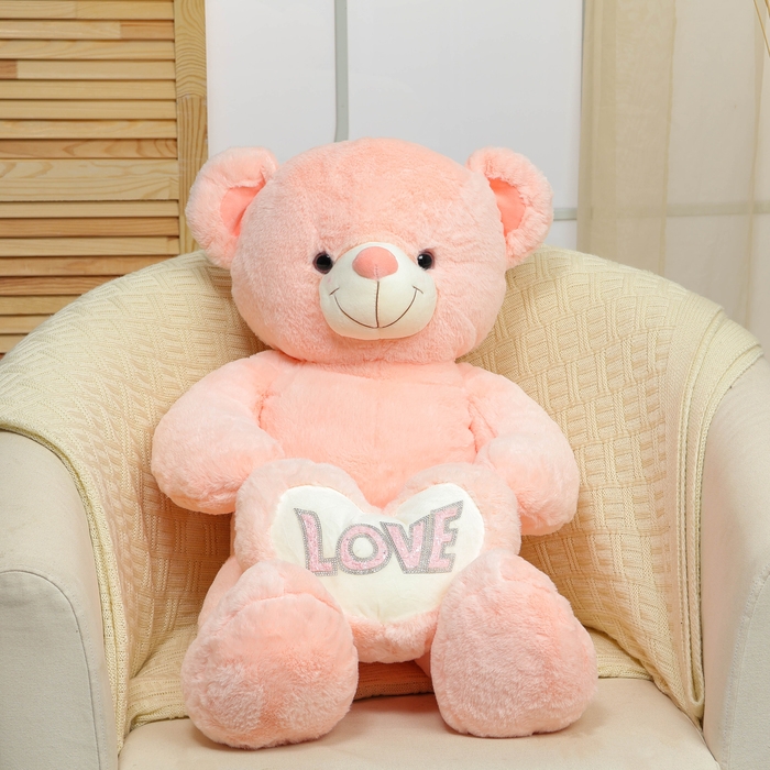 Мягкая игрушка «Мишка», с сердцем, 80 см, цвет розовый Мягкая игрушка «Мишка», с сердцем, 80 см, цвет розовый