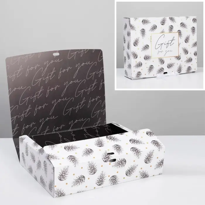 Коробка подарочная новогодняя складная двухсторонняя Winter, 31 х 24.5 х 8 см, Новый год Коробка подарочная новогодняя складная двухсторонняя Winter, 31 х 24.5 х 8 см, Новый год