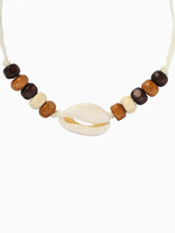 Браслет на нити &laquo;Ракушка и бусины&raquo;, d=7 см, бежево-коричневый