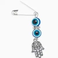 Булавка-оберег &laquo;Защита от сглаза&raquo;, 2.2 см, синяя в серебре