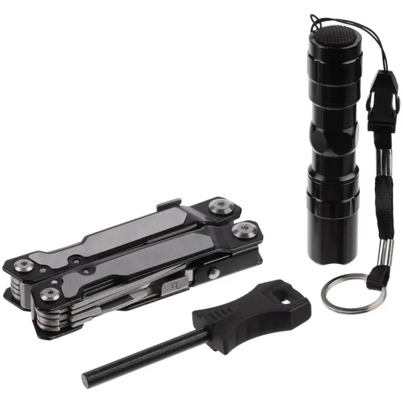 Набор Forster: мультиинструмент, фонарик, огниво, черный Набор Forster: мультиинструмент, фонарик, огниво, черный