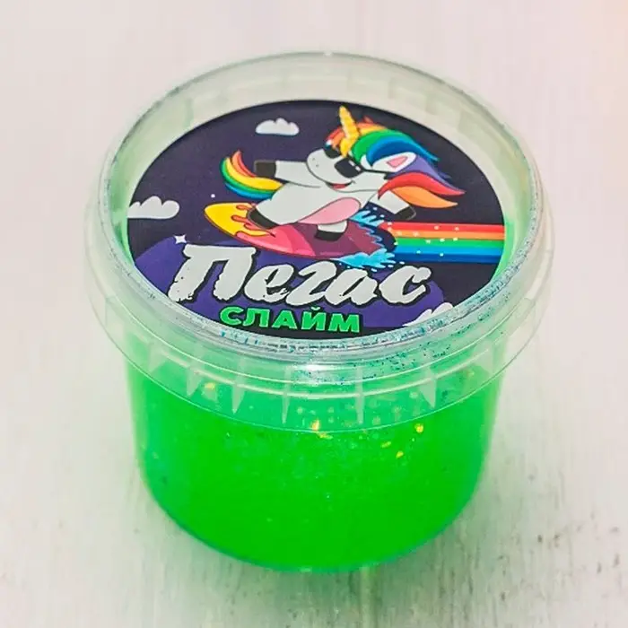 Слайм «Пегас» Неоновый, зелёный 90 г