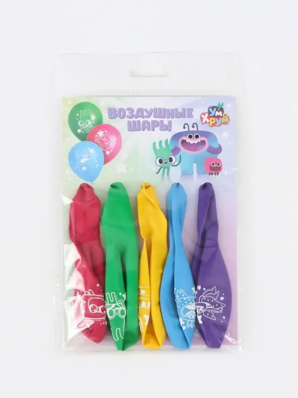 Шар воздушный, 12 дюйм, латексный, 5 штук, Ум и Хрум