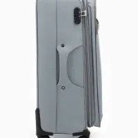 Чемодан на колёсах TEXTURA, кодовый замок, текстильный, с увеличением, 47&times;30&times;78 см, 28", серый