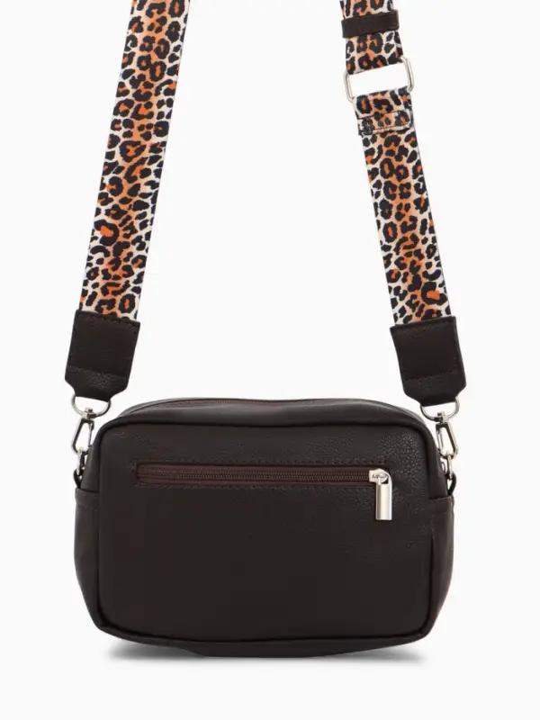 Сумка женская кросс-боди TEXTURA на молнии, 21&times;7&times;13 см, тёмно-коричневая