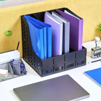 Лоток вертикальный Attache 4отделения сборный черный