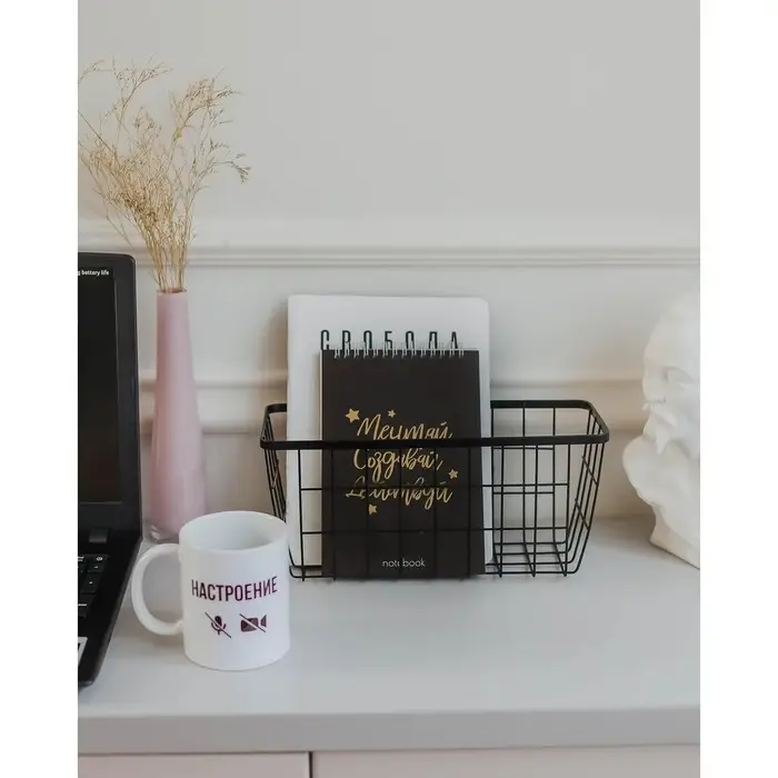 Корзина для мелочей Доляна, 29&times;12&times;12 см, чёрная