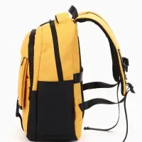 Рюкзак школьный, 2 отделения, 4 кармана, водонепроницаемое дно, 27&times;13&times;38.5 см, жёлтый