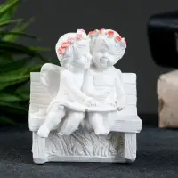 Фигурка гипс &laquo;Ангел на скамейке&raquo;, перламутр, 8&times;7&times;5 см
