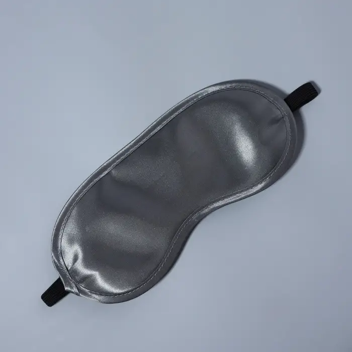 Маска для сна, сатиновая, резинка одинарная, 19×8.5 см, серая Маска для сна, сатиновая, резинка одинарная, 19×8.5 см, серая