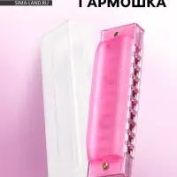 Губная гармошка Music Life, диатоническая, 10 отверстий, c-major, с футляром, розовая