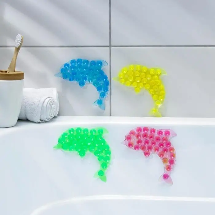 Мини-коврик для ванны «Дельфин», 11×12 см, цвет МИКС Мини-коврик для ванны «Дельфин», 11×12 см, цвет МИКС