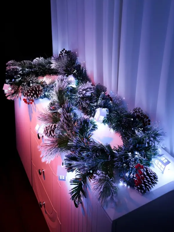 Хвойная гирлянда светодиодная &laquo;Заснеженная&raquo; 200 см, 8 режимов