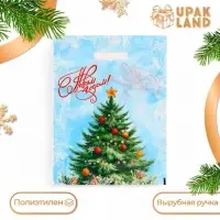 Пакет «Пышная елка с новым годом Пышная елка», полиэтиленовый с вырубной ручкой, 30×40 см