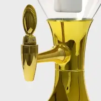 Башня пивная MonlinGold, колба 3 л, ёмкость для льда, подсветка, пластик, золотистый