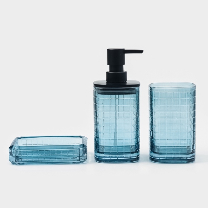 Аксессуары для ванной, 3 предмета: дозатор для мыла, мыльница, стакан Аксессуары для ванной, 3 предмета: дозатор для мыла, мыльница, стакан