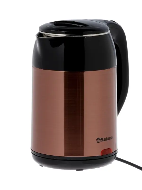 Чайник электрический Sakura SA-2168MGL, металл, 1.8 л, черно-коричневый
