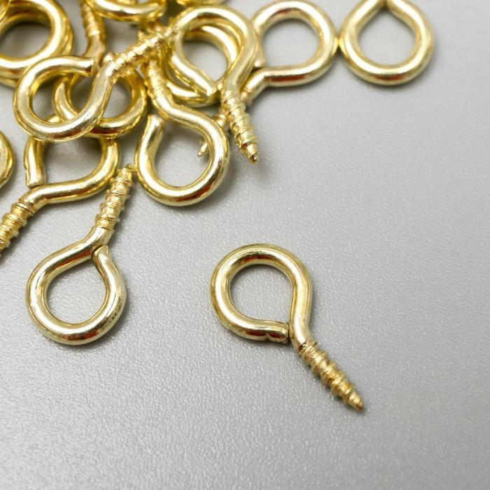 Винт-глазок для крепления картин, фоторам золото (набор 100 шт) 1,4х0,7 см Винт-глазок для крепления картин, фоторам золото (набор 100 шт) 1,4х0,7 см