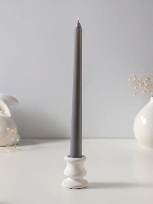 Набор свечей античных 25 см, 3 шт., 58 г, 7 ч, серый