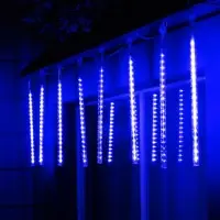 Гирлянда &laquo;Сосульки&raquo; 2.5&times;0.3 м, IP65, прозрачная нить, 192 LED, свечение синее с эффектом стекания, 12 В