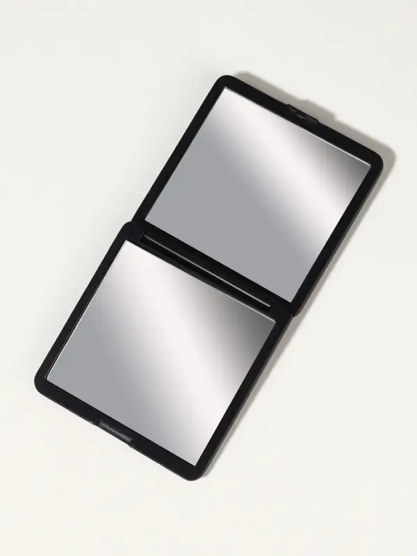 Зеркало складное &laquo;Волна&raquo;, 7&times;7 см, с увеличением х2, чёрное