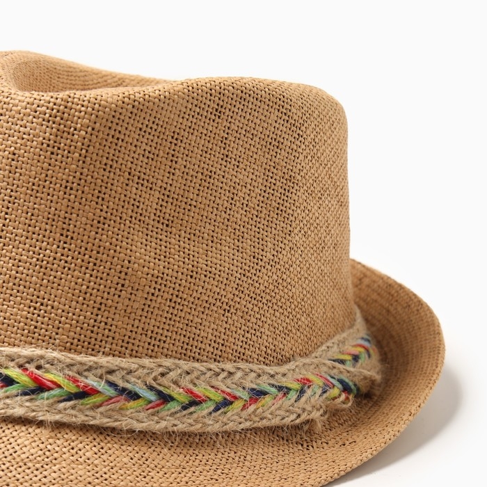 Шляпа мужская MINAKU, цвет светло-коричневый, р-р 58