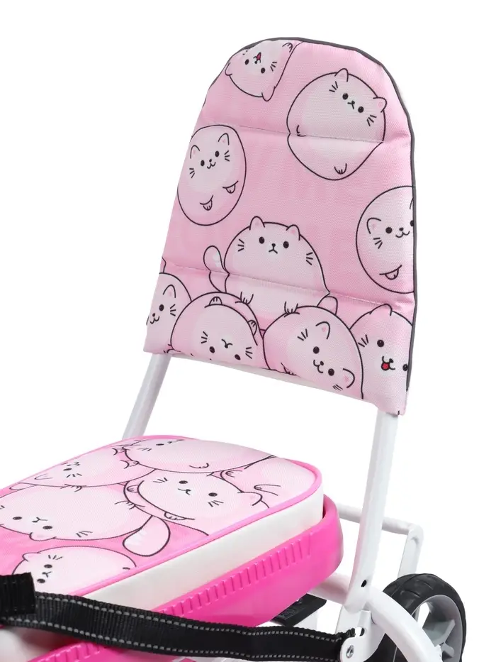 Снегокат «Котики», с родительской ручкой, со спинкой, розовый, ТС6-СЛ/К Snow Cat Снегокат «Котики», с родительской ручкой, со спинкой, розовый, ТС6-СЛ/К Snow Cat