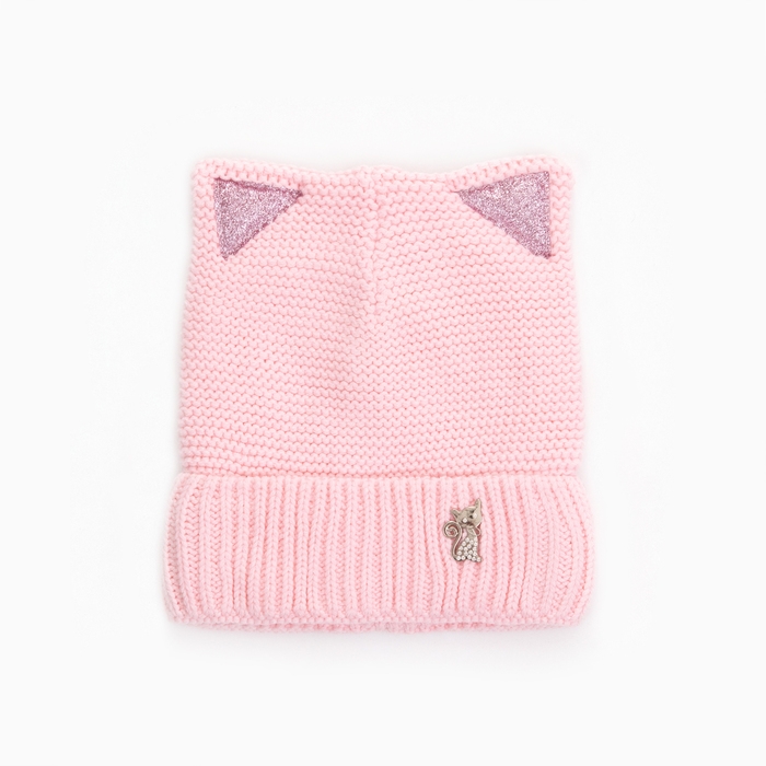 Шапка для девочки, цвет розовый, размер 52-54 Шапка для девочки, цвет розовый, размер 52-54