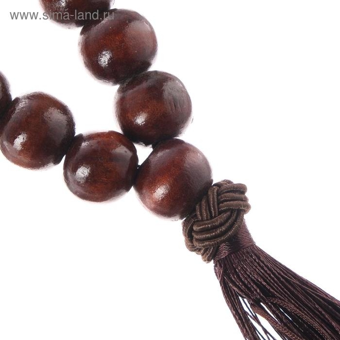 Украшение на ручку КПП, Бусы на удачу, дерево, темно-вишневый Украшение на ручку КПП, Бусы на удачу, дерево, темно-вишневый