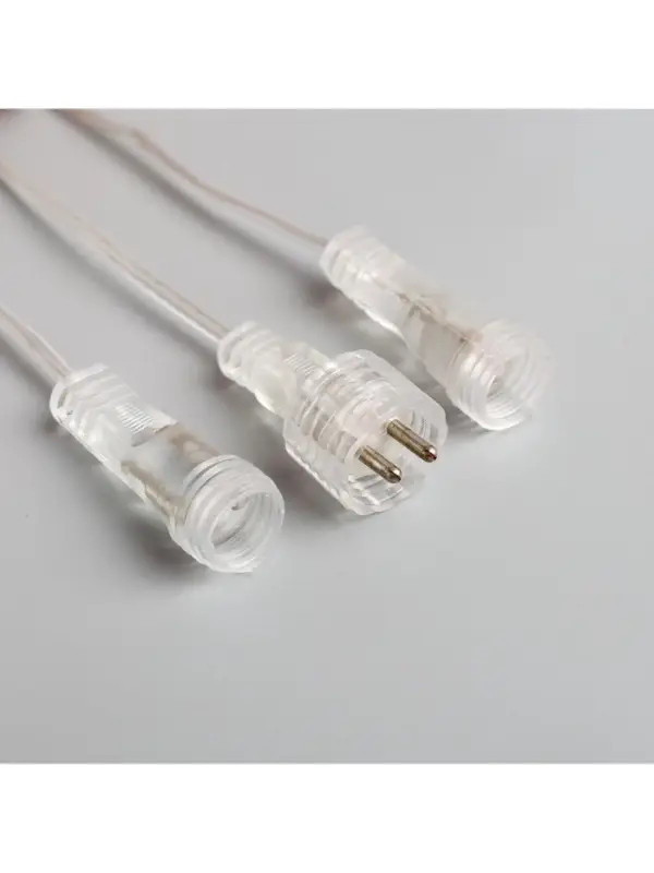 Гирлянда &laquo;Сосульки&raquo; 2.5&times;0.3 м, IP65, прозрачная нить, 192 LED, свечение белое с эффектом стекания, 12 В