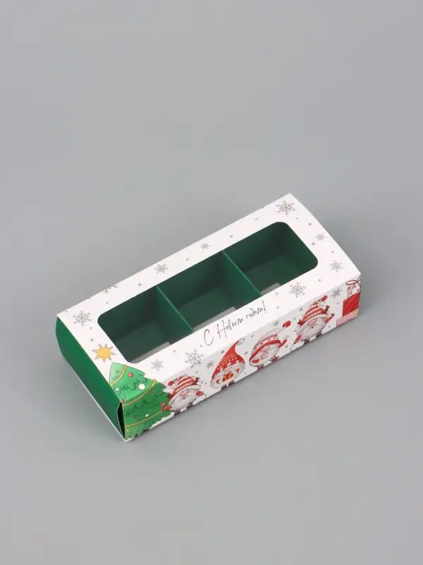Коробка подарочная для 3 конфет &laquo;Гномики&raquo;, 13.3&times;3.3&times;5.8 см