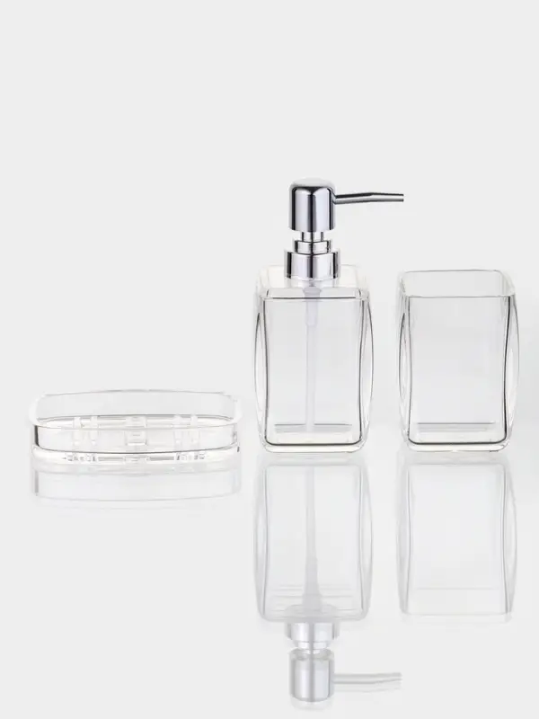 Набор для ванной &laquo;Эко&raquo;, 3 предмета, дозатор, стакан, мыльница