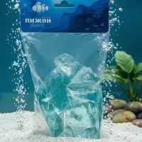 Декоративные камни для аквариума, 3-5 см, 500 г, необработанные, стекло, голубые
