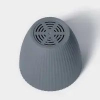 Горшок для цветов Ribbed, 1 л, d=13.5 см, h=12 см, пластиковый, с поддоном, серый