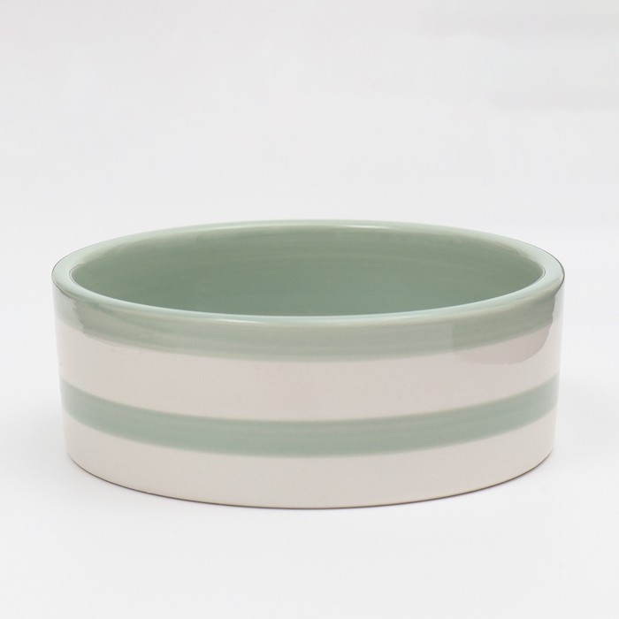 Миска керамическая  Миска керамическая "След" 300 мл  12,5 x 4,5 cм, серо-зелёная