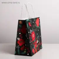 Пакет подарочный крафтовый, упаковка, «Best wishes», 22 х 22 х 11 см