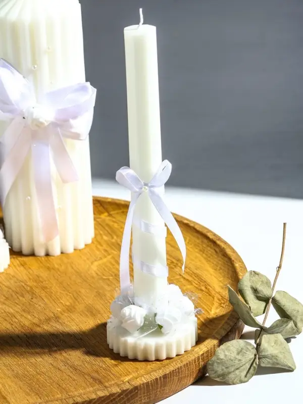 Свечи свадебные  Свечи свадебные "Большая любовь" набор 3 шт (20,5 см + 2 шт по 22 см), белый