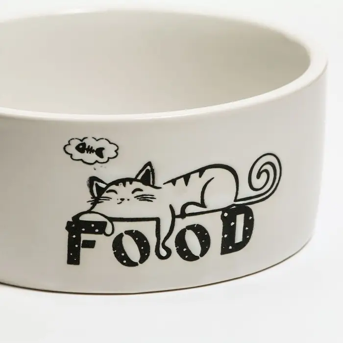 Миска Food, 200 мл, 10&times;10&times;4.5 см, керамика, белая